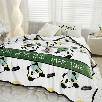 Manta de franela acogedora DecorBites™ para todas las estaciones: Cubrecama de terciopelo de doble cara, individual/doble