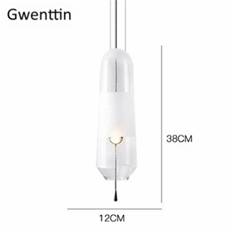 DecorBites™ Glass Pendant Lights for Dining Room Bedroom, LED Industrial Hanging Lamp, Modern Home Decor