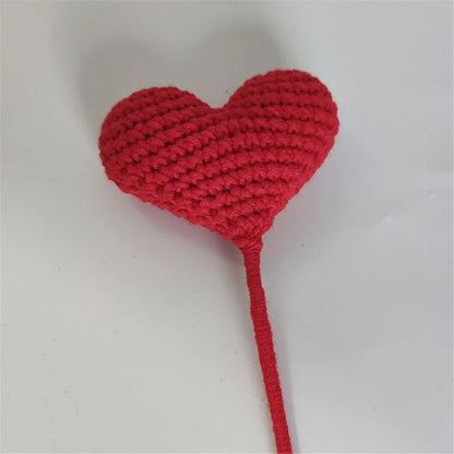 DecorBites™ Heart-Shaped Crochet Flower Bouquet - Handmade Wedding Home Decor & Family Gift