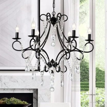 DecorBites™ Iron Crystal Chandelier: Modern Luxury Industrial Style for Home Living/Dining Room