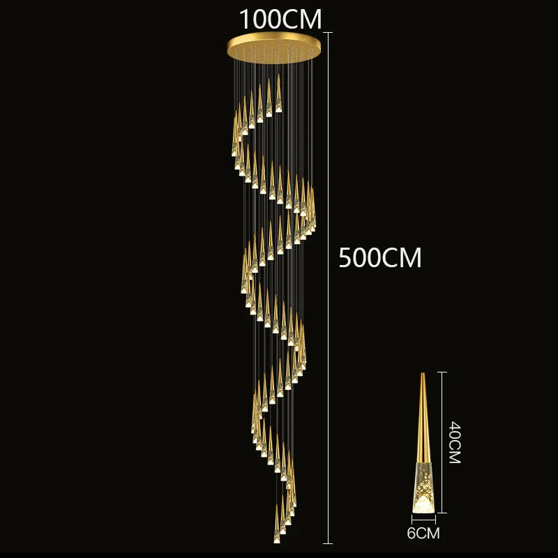 Modern Crystal Staircase Chandelier Pendant Light
