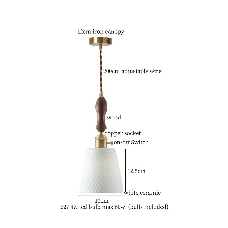 DecorBites™ Ceramic LED Hanging Pendant Light - Modern Nordic Design for Home Decor