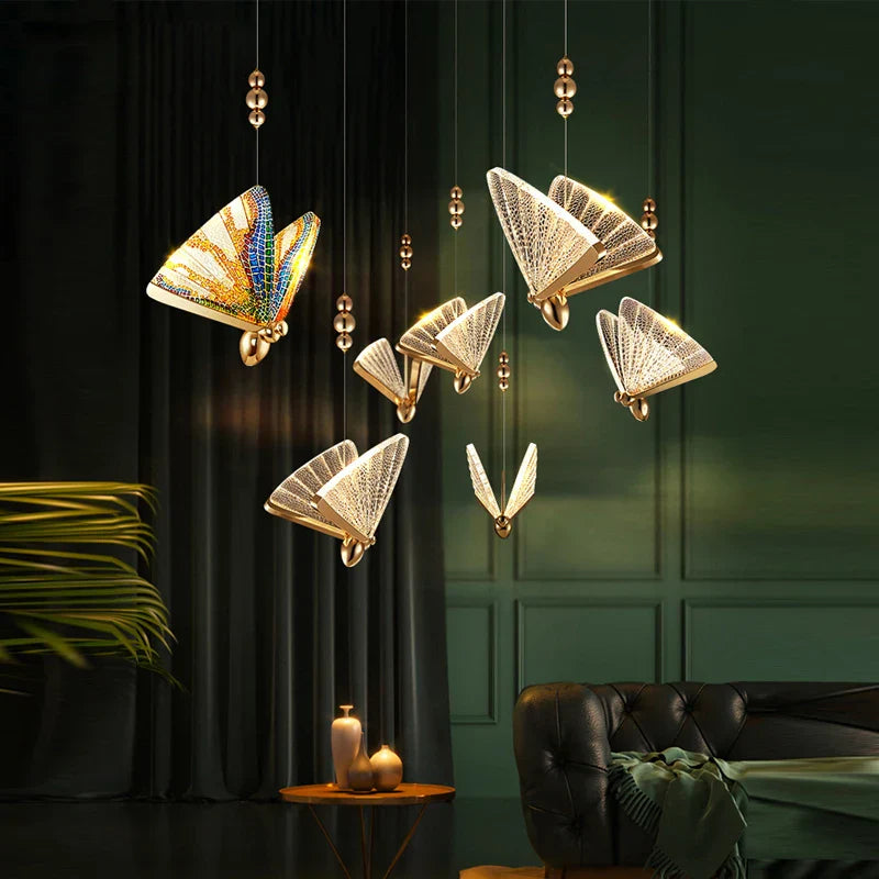 DecorBites™ Butterfly LED Pendant Lights: Stylish Interior Chandelier for Bedroom and Dining Room