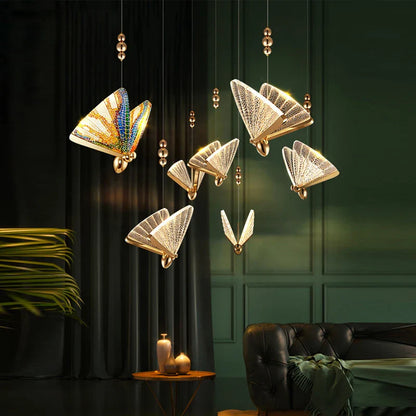 DecorBites™ Butterfly LED Pendant Lights: Stylish Interior Chandelier for Bedroom and Dining Room