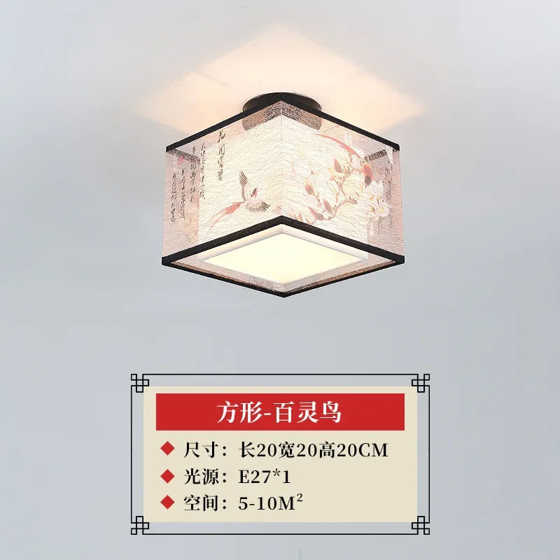 Lámpara de techo tipo araña china DecorBites™ Lotus, sencilla, para pasillo, con iluminación LED.