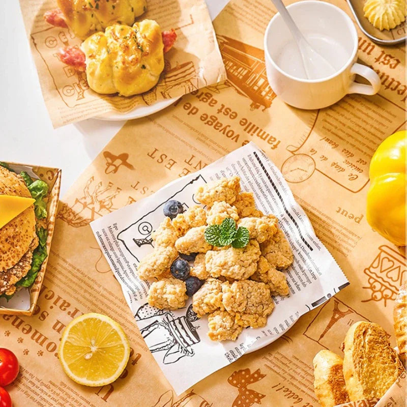 DecorBites™ Grease-Resistant Baking Paper for Air Fryers and Wrapping Food