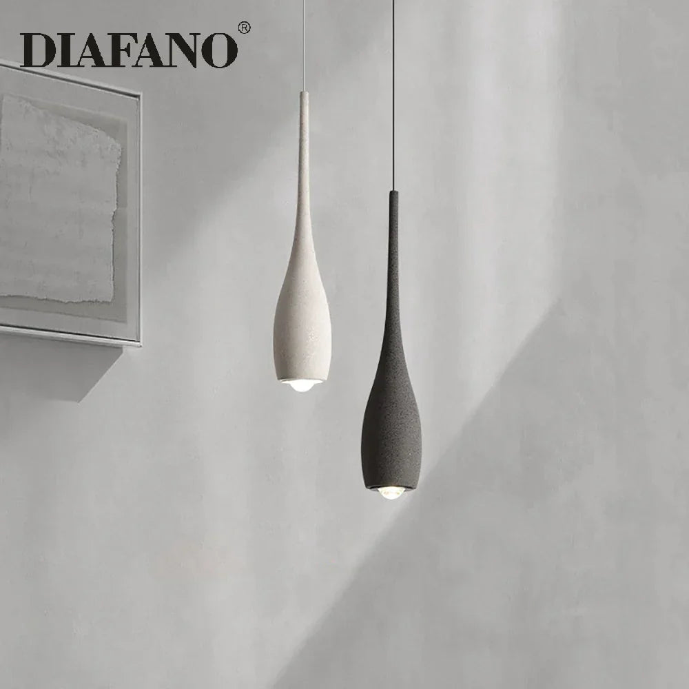 Lámpara colgante de cemento DecorBites™ con luz LED, estilo industrial retro.