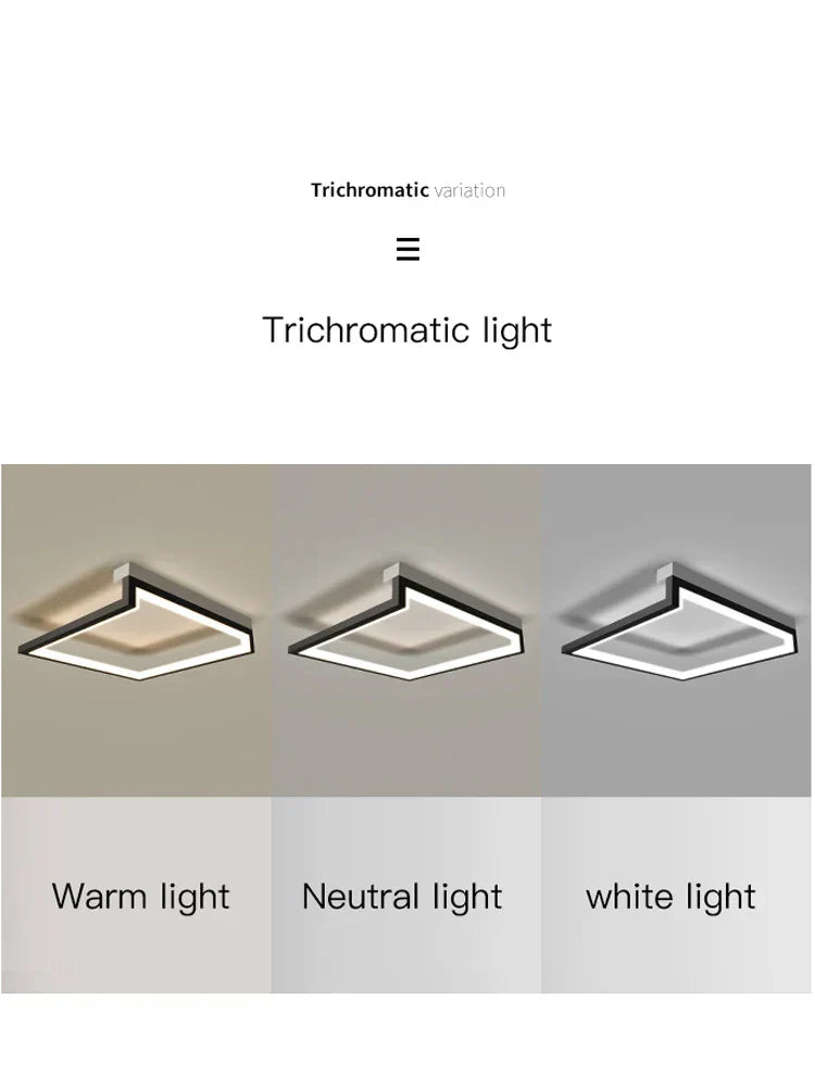 DecorBites™ Black Square LED Smart Chandelier for Minimalistic Home Decor