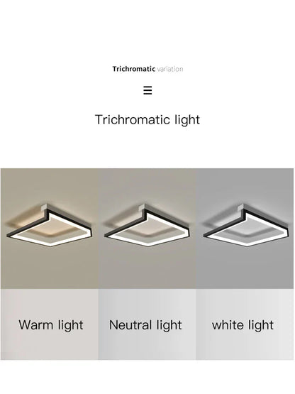 DecorBites™ Black Square LED Smart Chandelier for Minimalistic Home Decor