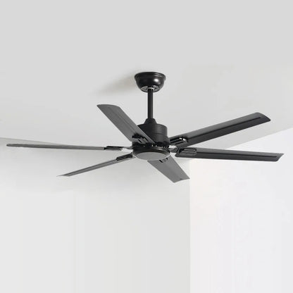 DecorBites™ Large 6-Blade Stainless Steel Ceiling Fan for Living Room, Bedroom, Office
