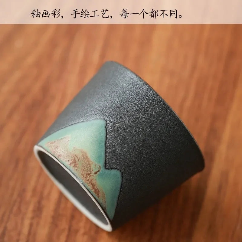 DecorBites™ Japanese Ceramic Tea Coffee Cup Porcelain Drinkware Mug - Single Pottery