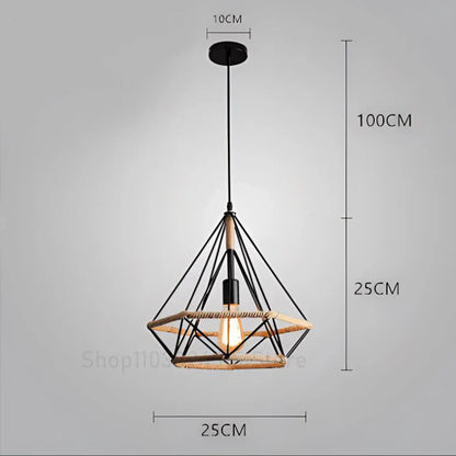 Nordic Diamond Metal Pendant Light in Stainless Steel