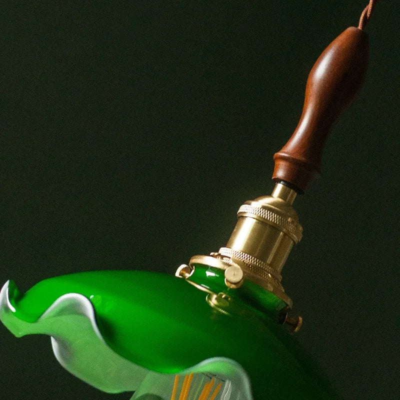 DecorBites™ Green Glass LED Pendant Lamp for Living & Dining Room Decor