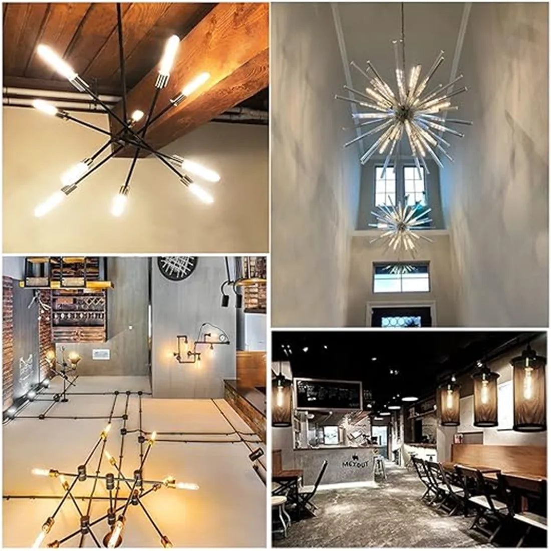 Bombillas tubulares Edison de filamento LED DecorBites™ 6000K T10 T185 T225 T30 T300 4W 6W 8W