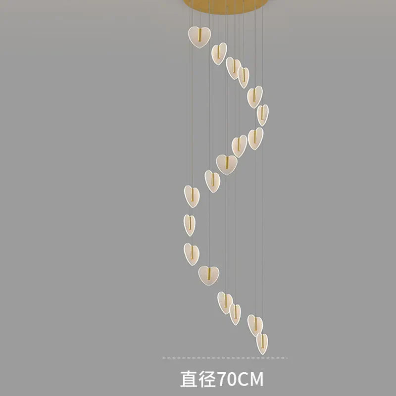 DecorBites™ Love Chandelier: Luxury Crystal Gold Lighting for Staircase & Living Room