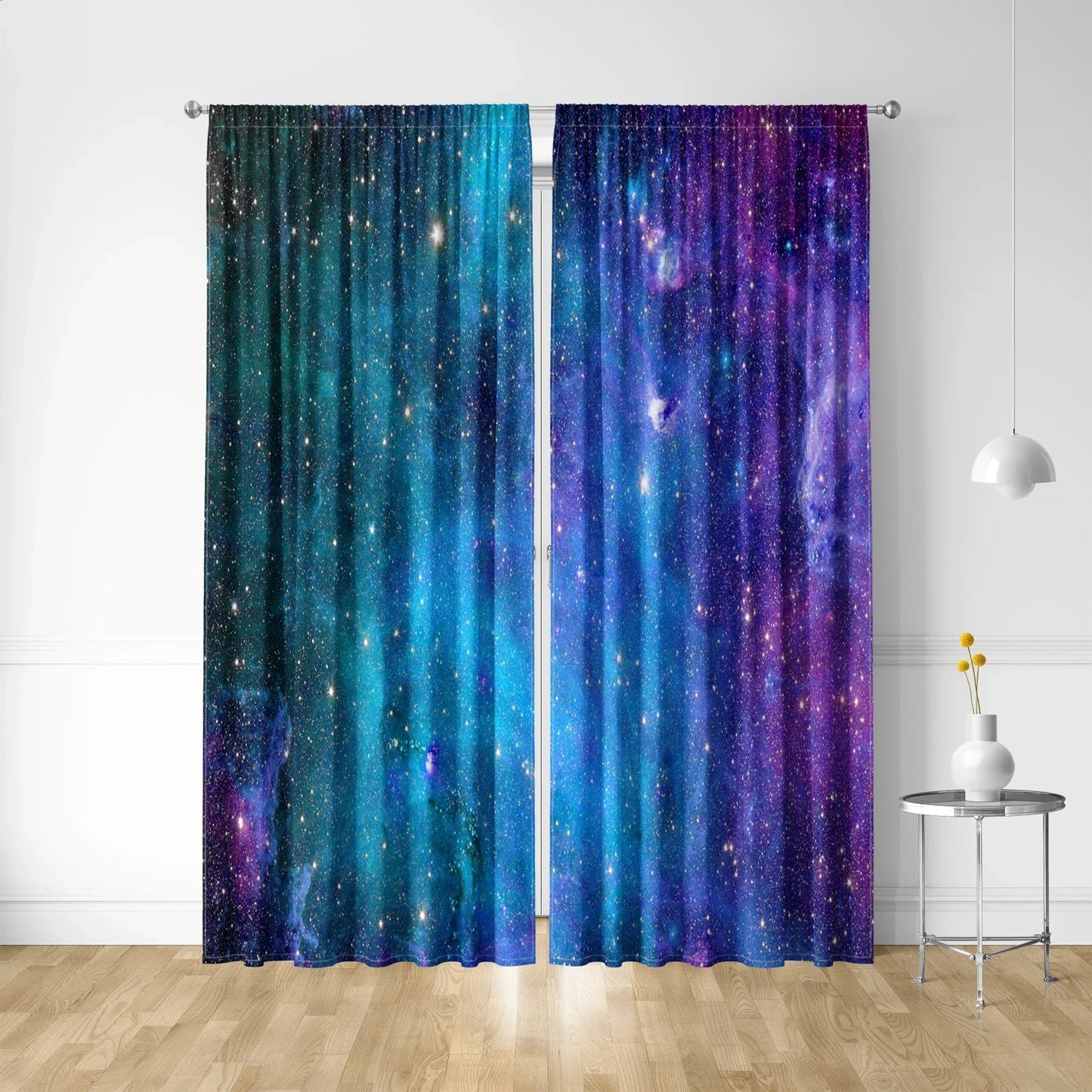 Decobites Starry Sky Night View Curtains for Home Decoration, Kitchen, Coffee Shop, Living Room