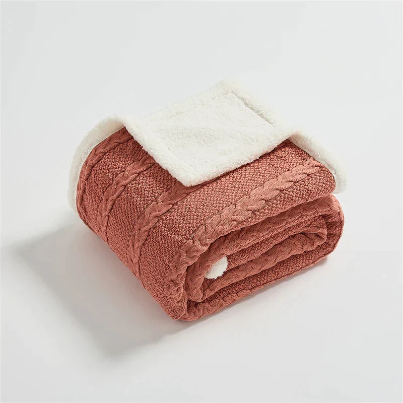 DecorBites™ Cable Knit Sherpa Blanket - Nordic Elegance for Autumn & Winter