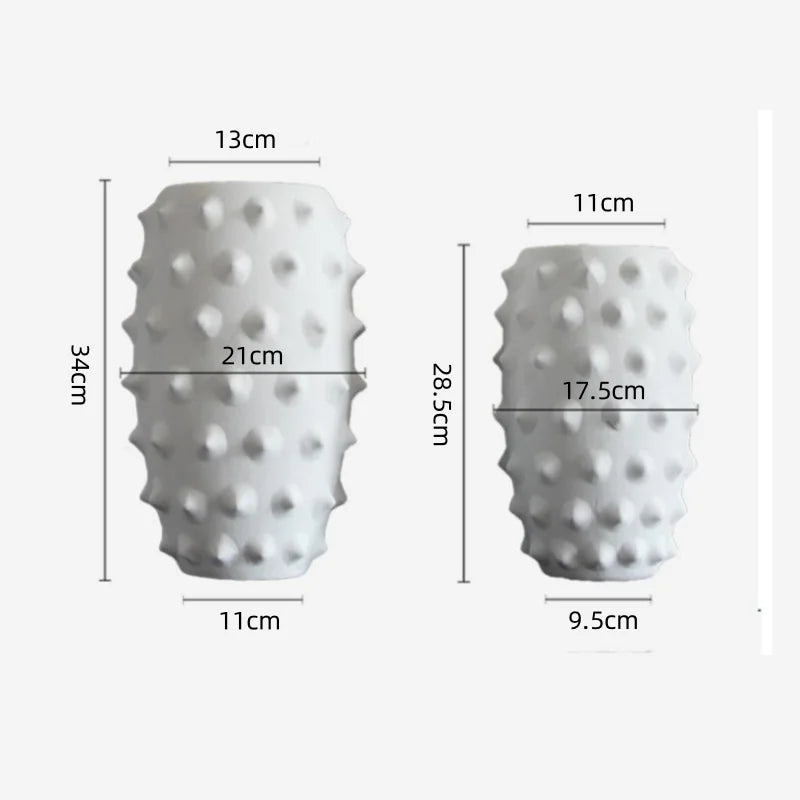 DecorBites™ Black Ceramic Flower Vase Sea Cucumber Pineapple Design Unique Home Decor