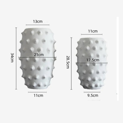 DecorBites™ Black Ceramic Flower Vase Sea Cucumber Pineapple Design Unique Home Decor