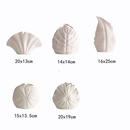 DecorBites™ Lotus Leaf Ceramic Vase for Floral Arrangement and Room Decoration