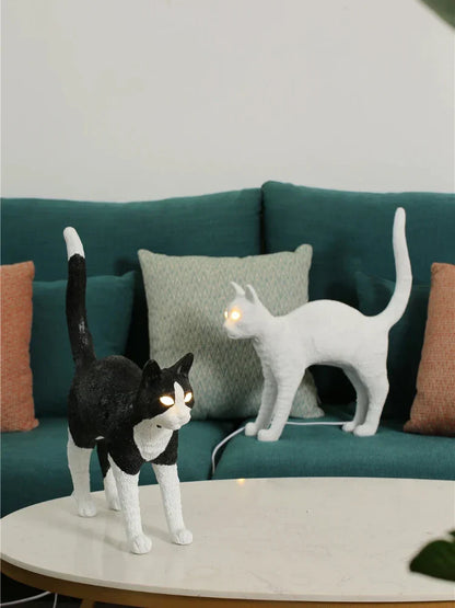 DecorBites™ Black Cat Resin Table Lamp for Bedroom Office Dining Room