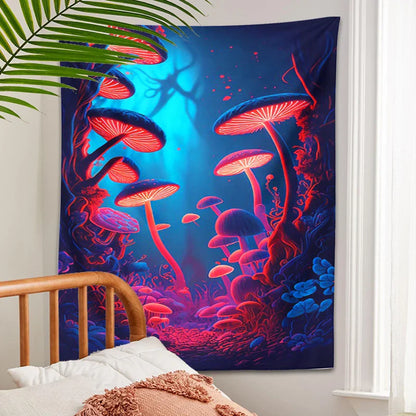 Decobites Psychedelic Mushrooms Tapestry Wall Hanging for Colorful Home Decor