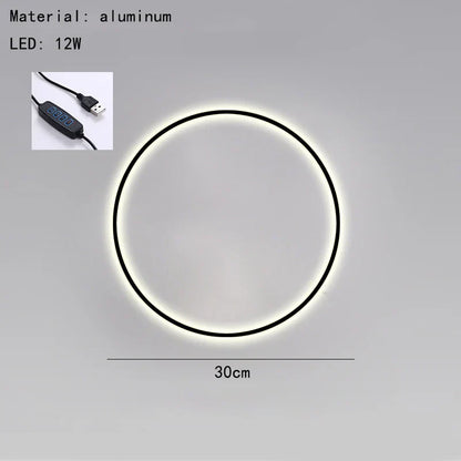 DecorBites™ Dimmable Black Gold Aluminium Ring Wall Lamp for Elegant Lighting