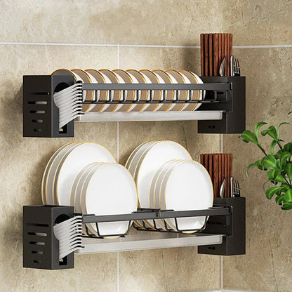 DecorBites™ Kitchen Wall Organizer Rack Utensil Drainer Storage Holder Shelves