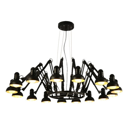 DecorBites™ Industrial LED Pendant Light Spider Iron Chandelier Flex Fixtures