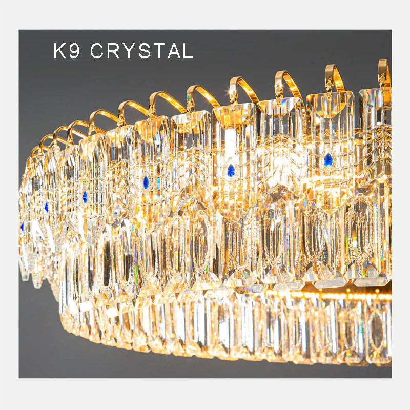 DecorBites™ Double Crystal Ceiling Chandelier: Modern Luxury Home Decoration for Living Room