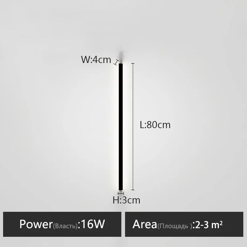 مصباح حائط لغرفة النوم من DecorBites™: شريط إضاءة نورديك، تصميم بسيط، خلفية سوداء، وحدات إنارة زخرفية