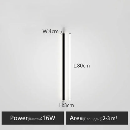 مصباح حائط لغرفة النوم من DecorBites™: شريط إضاءة نورديك، تصميم بسيط، خلفية سوداء، وحدات إنارة زخرفية