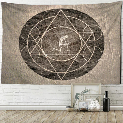 Decobites Mystical Rune Symbol Tapestry Wall Hanging for Psychedelic Hippie Decor