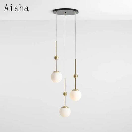 DecorBites™ Gold Glass Chandelier 3-Head Lamp Fixture for Living & Dining Room