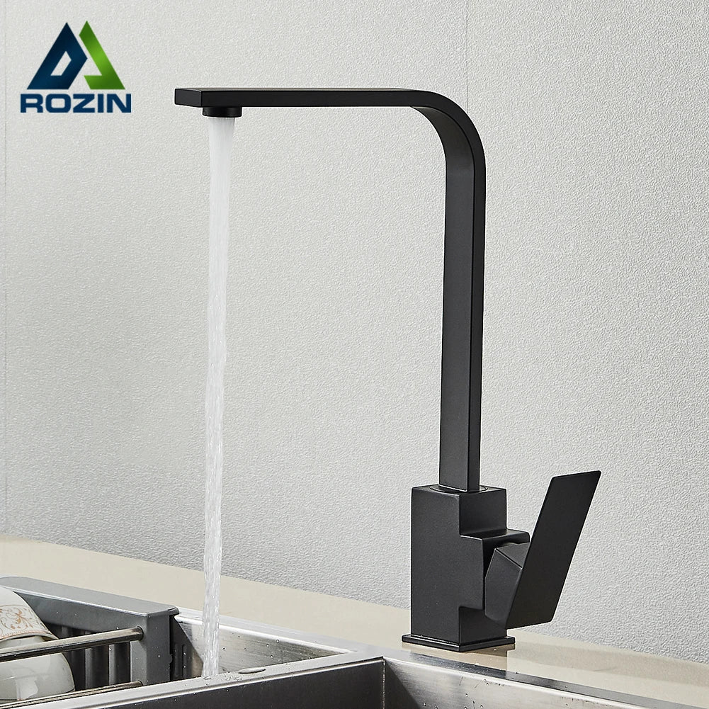 Grifo de cocina DecorBites™ níquel cepillado | Mezclador giratorio 360° para agua fría y caliente | Monomando