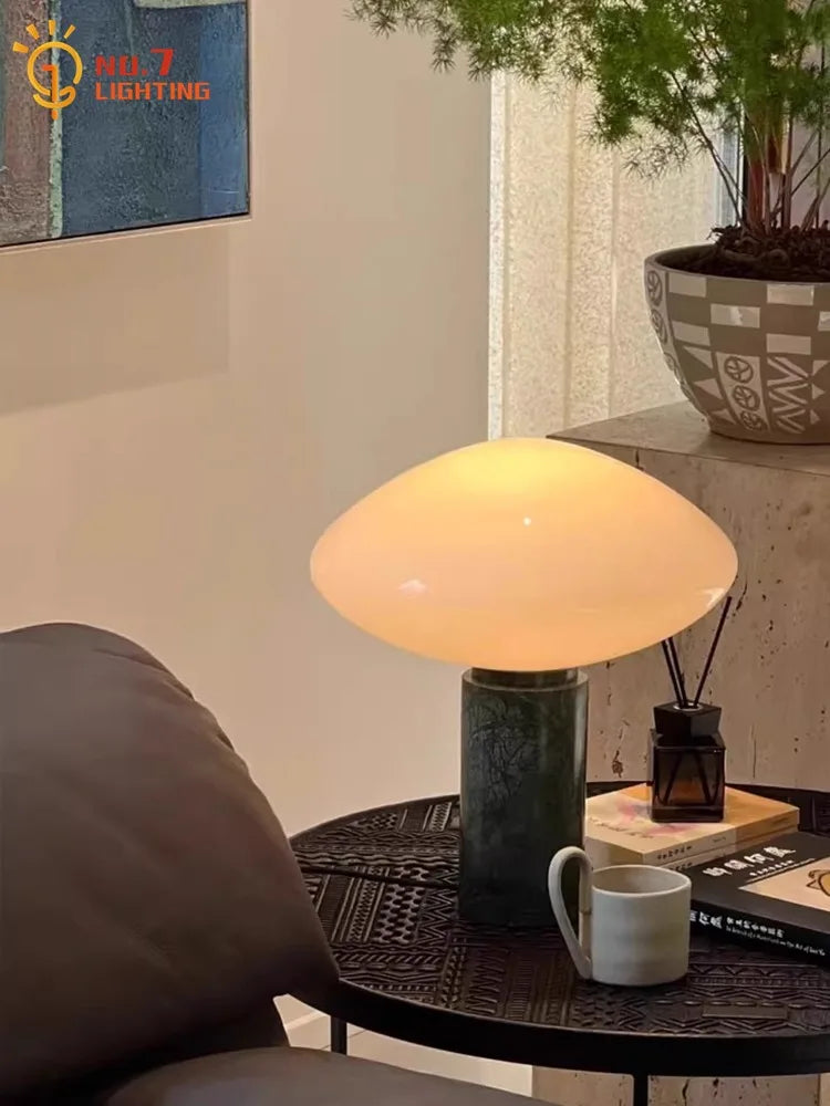 DecorBites™ Green Marble LED Table Lamp Nordic Minimalist Design