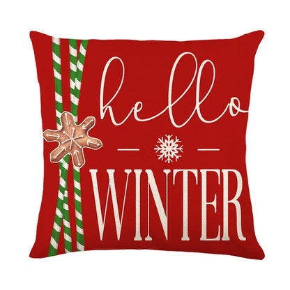 DecorBites™ Christmas Santa Claus Linen Pillowcase - Sofa Cushion Cover, Decorative Living Room Pillow Cover