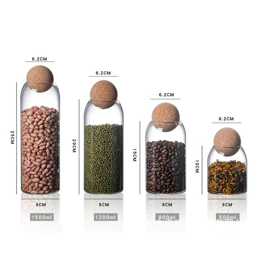 DecorBites™ Glass Bottle Dispenser Set: Jars, Shampoo, Olive Oil, Makeup Jar