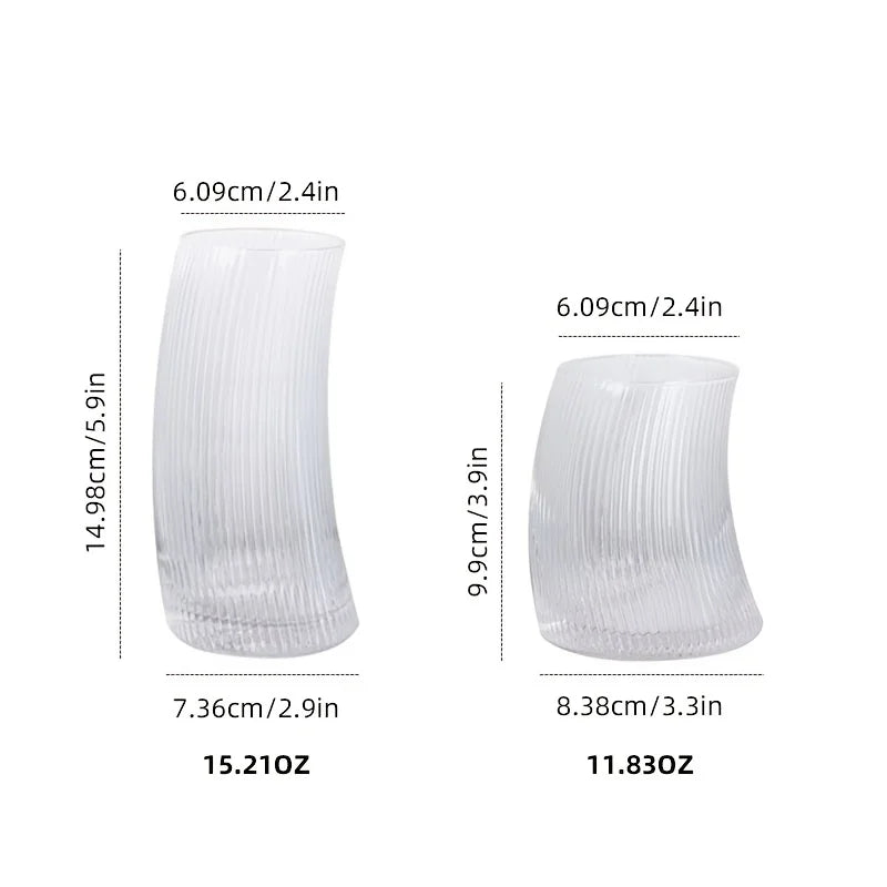 أكواب ديكوربايتس™ الزجاجية الشراعية سعة ٤٥٠/٣٠٠ مل | أدوات زجاجية أنيقة للشاي والعصير