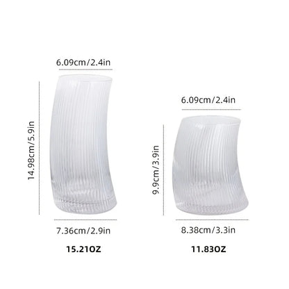 أكواب ديكوربايتس™ الزجاجية الشراعية سعة ٤٥٠/٣٠٠ مل | أدوات زجاجية أنيقة للشاي والعصير