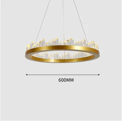 Lámpara colgante LED de cristal DecorBites™: Lámpara industrial moderna en oro y negro