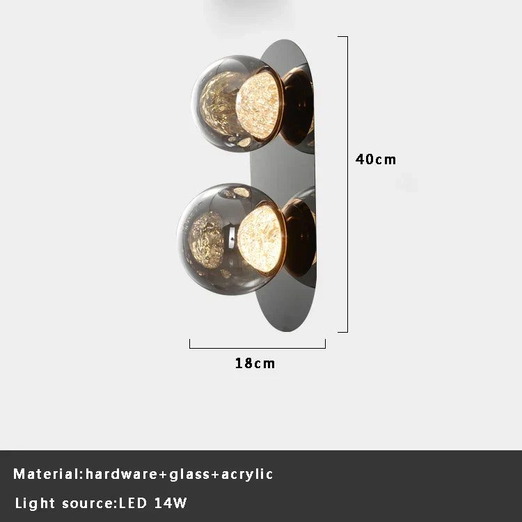 DecorBites™ Gray Glass Wall Lights: Modern Luxury Home Decor Fixture for Living Room