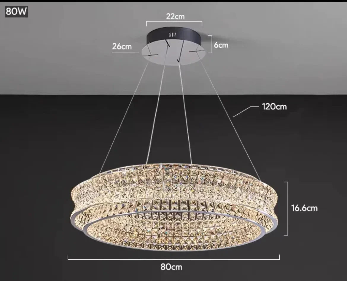 DecorBites™ K9 Crystal Luxury Chandelier for Restaurant Bar Hotel LED Lamps