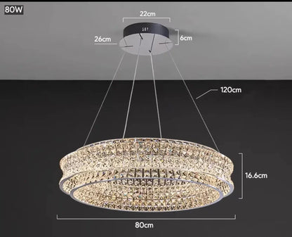 DecorBites™ K9 Crystal Luxury Chandelier for Restaurant Bar Hotel LED Lamps