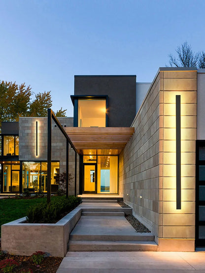 ديكوربايتس™ مصباح حائط LED أسود مقاوم للماء | ديكور بسيط للحديقة الخارجية والشرفة والتراس