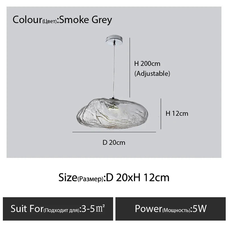 DecorBites™ Glass Cloud Chandelier LED Pendant Lamp for Villa Staircase & Hotel