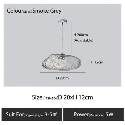 DecorBites™ Glass Cloud Chandelier LED Pendant Lamp for Villa Staircase & Hotel