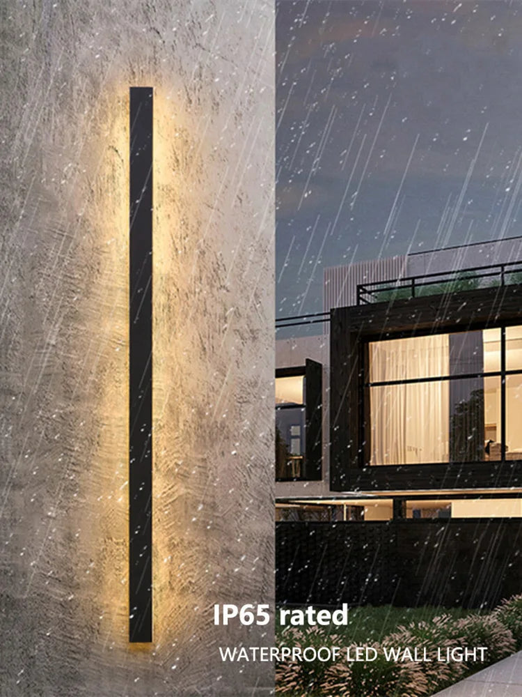 ديكوربايتس™ مصباح حائط LED أسود مقاوم للماء | ديكور بسيط للحديقة الخارجية والشرفة والتراس