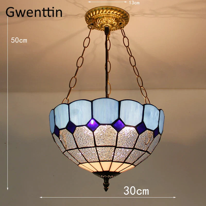 DecorBites™ Diamond Square Stained Glass Pendant Light for Home Decor and Lighting