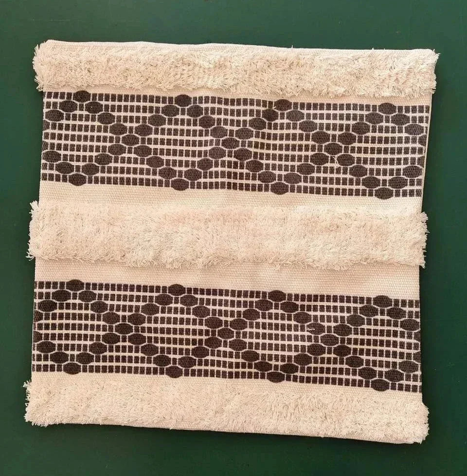 DecorBites™ Bohemian Tufted Tassel Cushion Cover | Plush Embroidered Decorative Pillow for Sofa